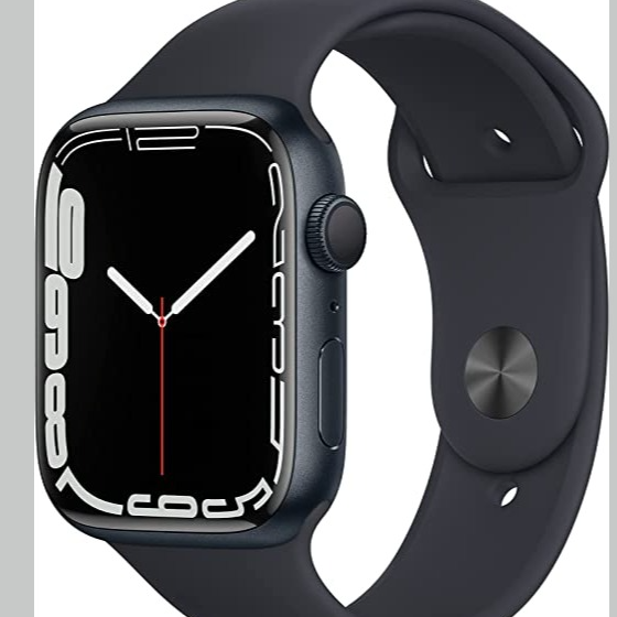 Apple Watch Series 7 GPS, 45mm Midnight Aluminum Case with Midnight Sport Band - Regular