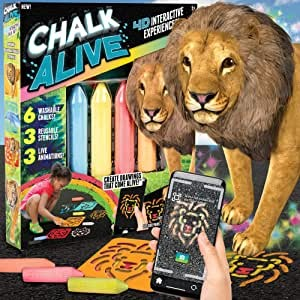 Chalk Alive by Horizon Group USA, Augmented Reality Chalk Art, Watch A Lion, Tiger & Dolphin Come Alive, Includes 6 Interactive Chalks, 3 Reusable Stencils, Toys & Games - Amazon Canada
