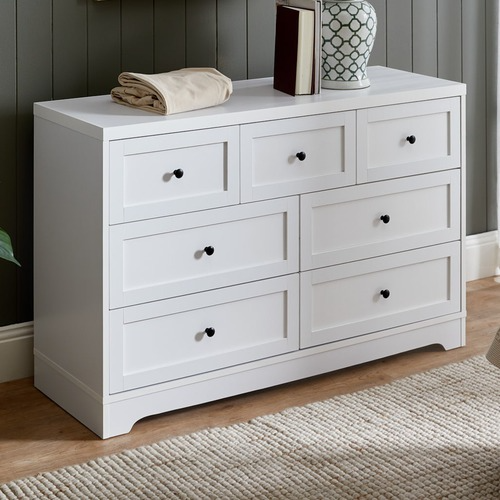 White Aurora 7 Drawer Chest