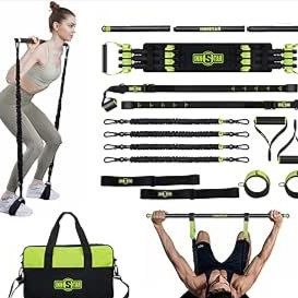 INNSTAR Upgraded Portable Home Gym 5.0, Adjustable Bench Press Resistance Bands,Full Body Workout Strength Training Equipment with Detachable Fitness Bar, Handles,for Home,Travel,Gym-Green : Amazon.co.uk: Sports & Outdoors