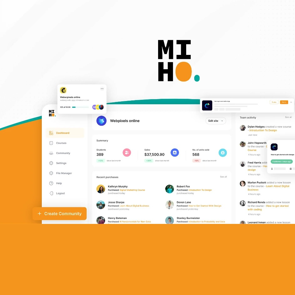 Miho Lifetime deal Build an online course with a vibrant community in minutes