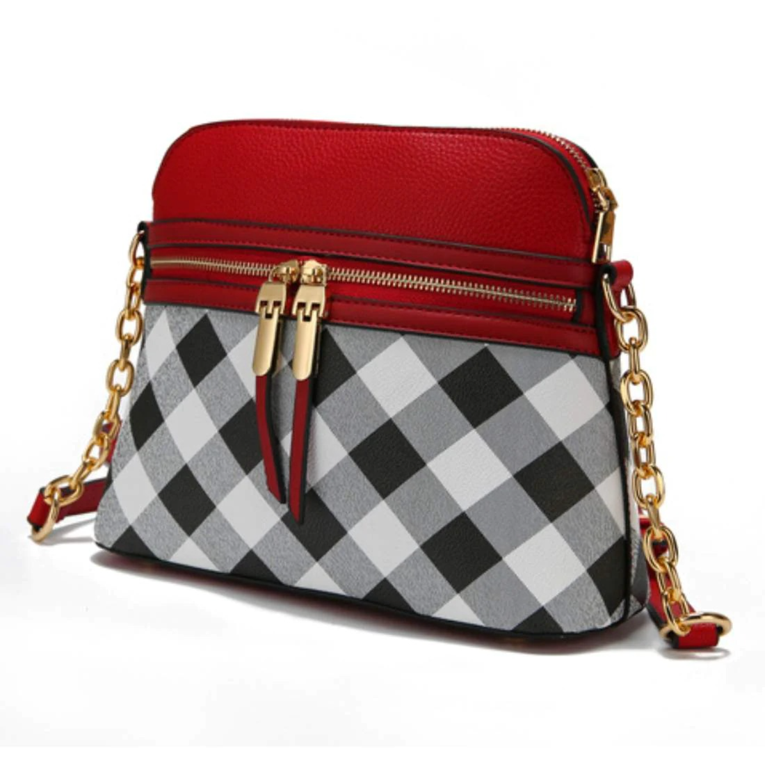 Luxurious Checkered Crossbody Bag