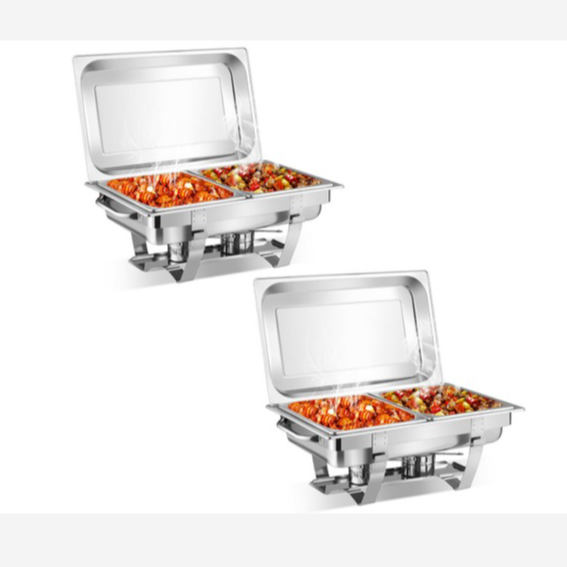 Full-Size 9-Quart Stainless Steel Chafing Dish for Buffets (2-Pack) | StackSocial