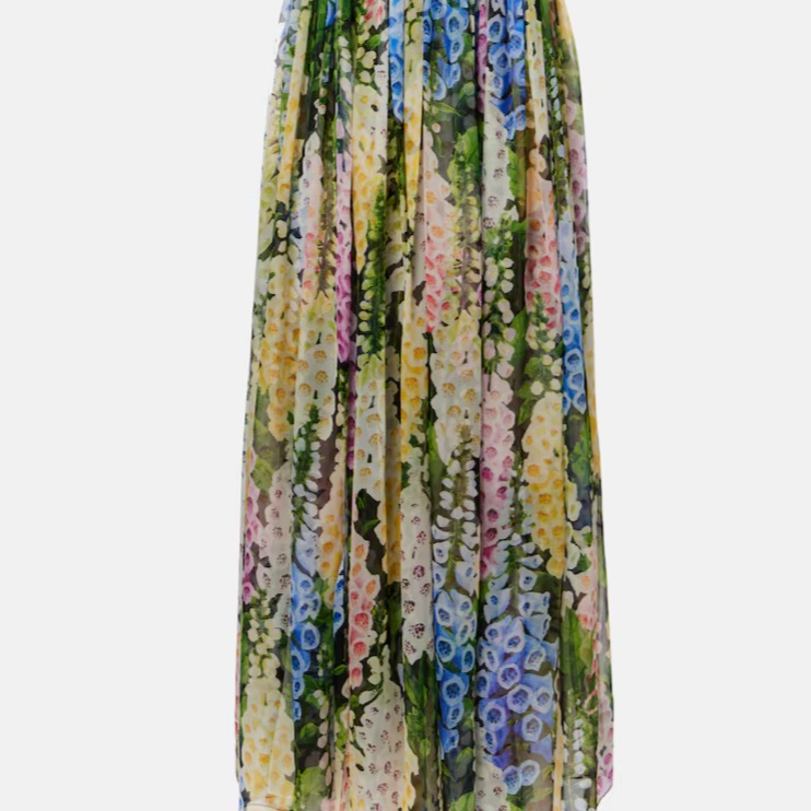 Oscar de la Renta Floral gathered silk chiffon gown