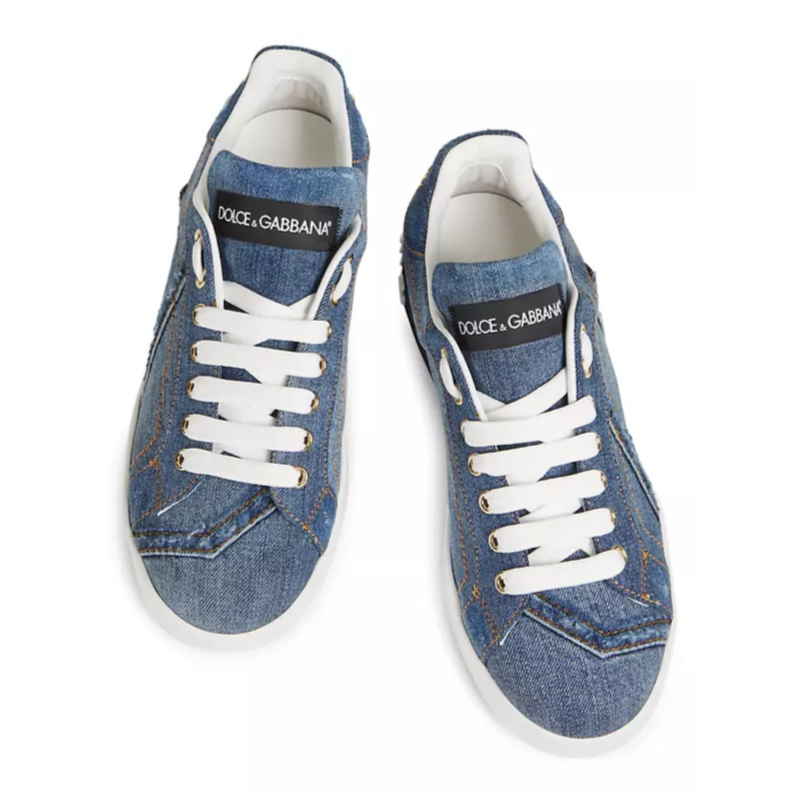 Shop Dolce&Gabbana Portofino Denim Sneakers | Saks Fifth Avenue