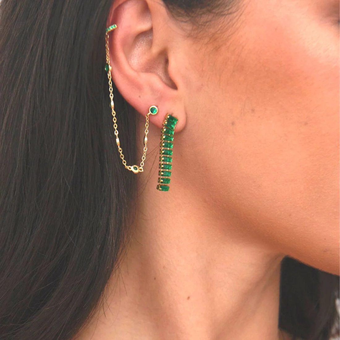 Emerald Green Drop Earrings
