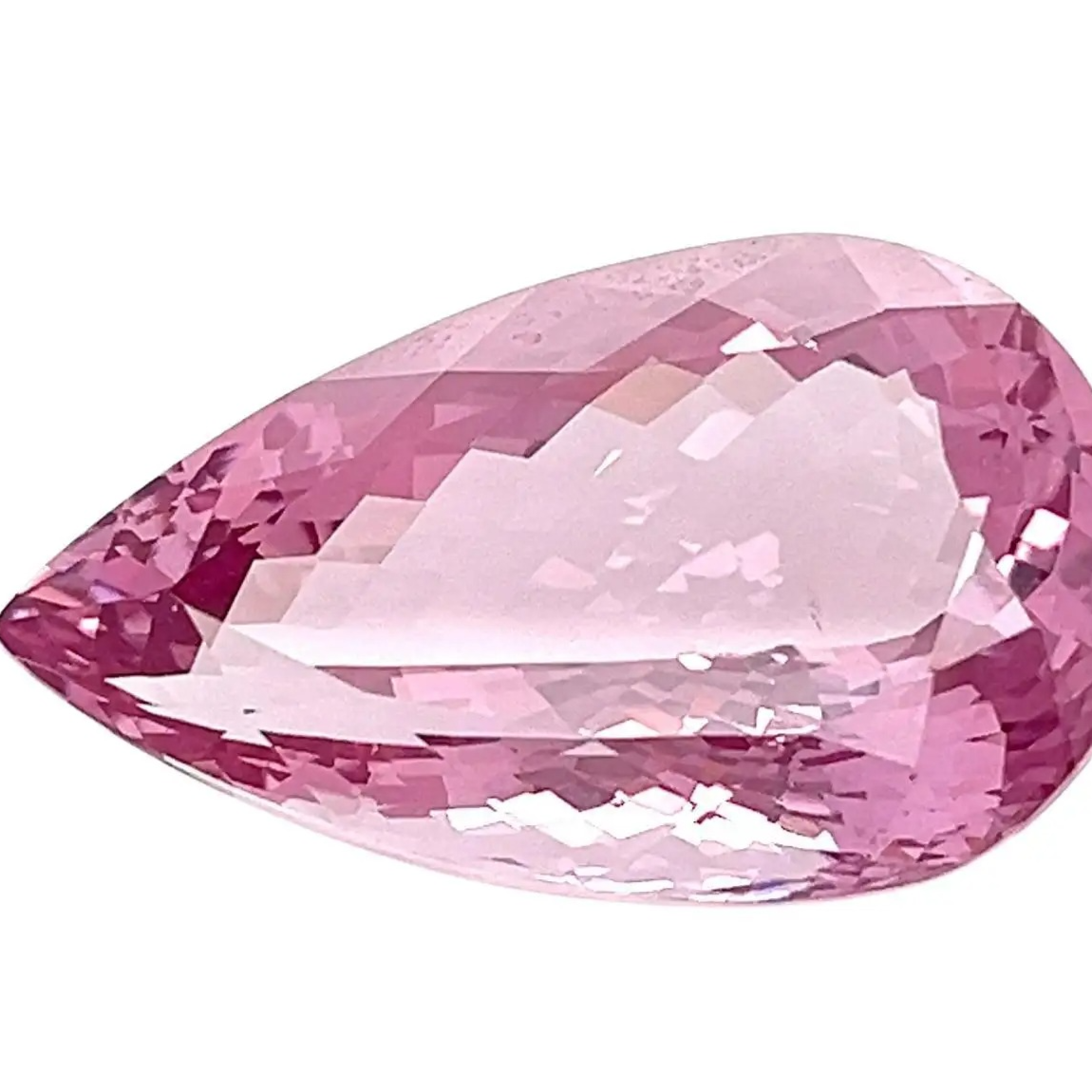 Real Pink Morganite Pear Faceted Cut 35.35x21.41x15.28MM Loose Gemstone Jewelry