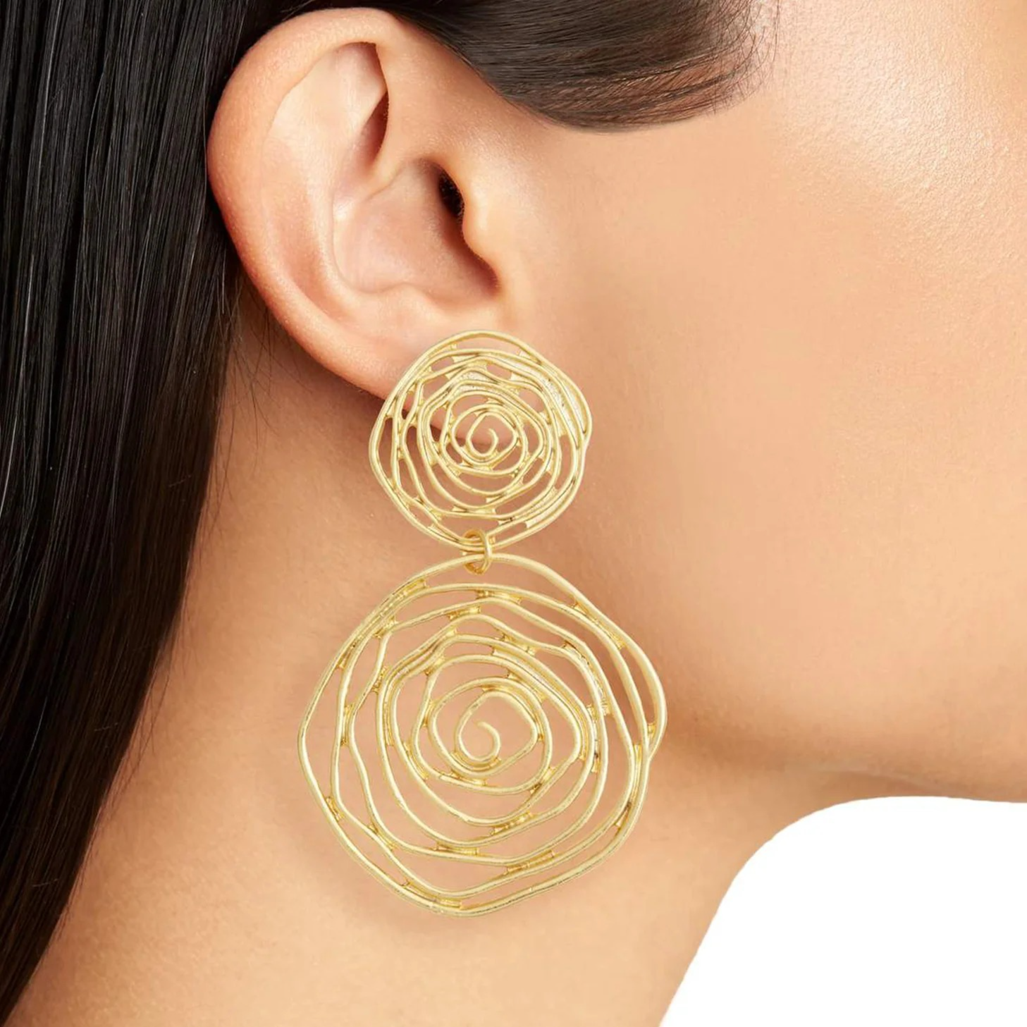 Floral Swirl Dangle Earrings
