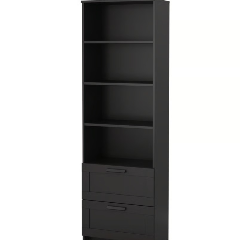 BRIMNES Bookcase, black, 23 5/8x74 3/4 "
