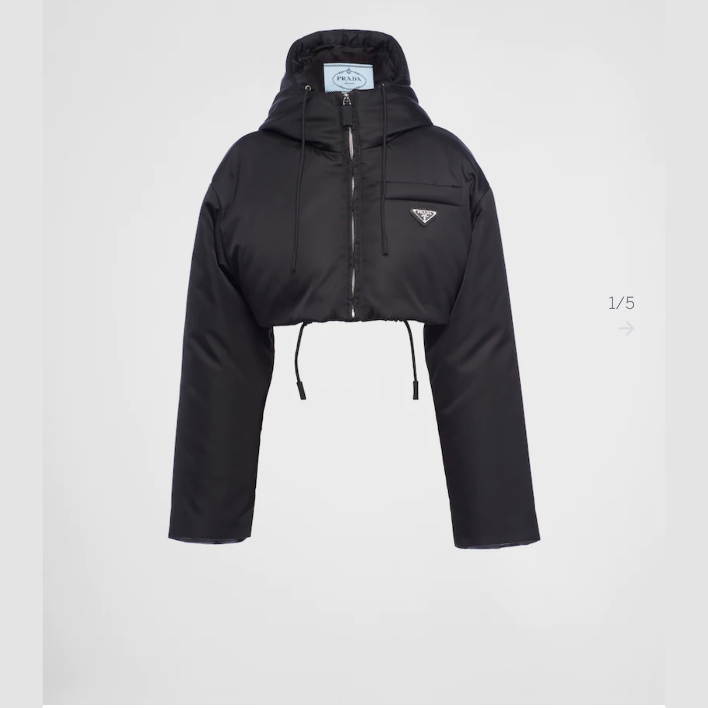 Re-Nylon cropped hooded down jacket