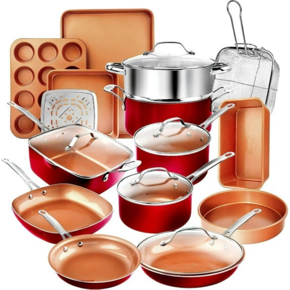 Gotham Steel 20 Piece Nonstick Kitchen Cookware and Bakeware Set, Oven Safe and Healthy - Walmart.com