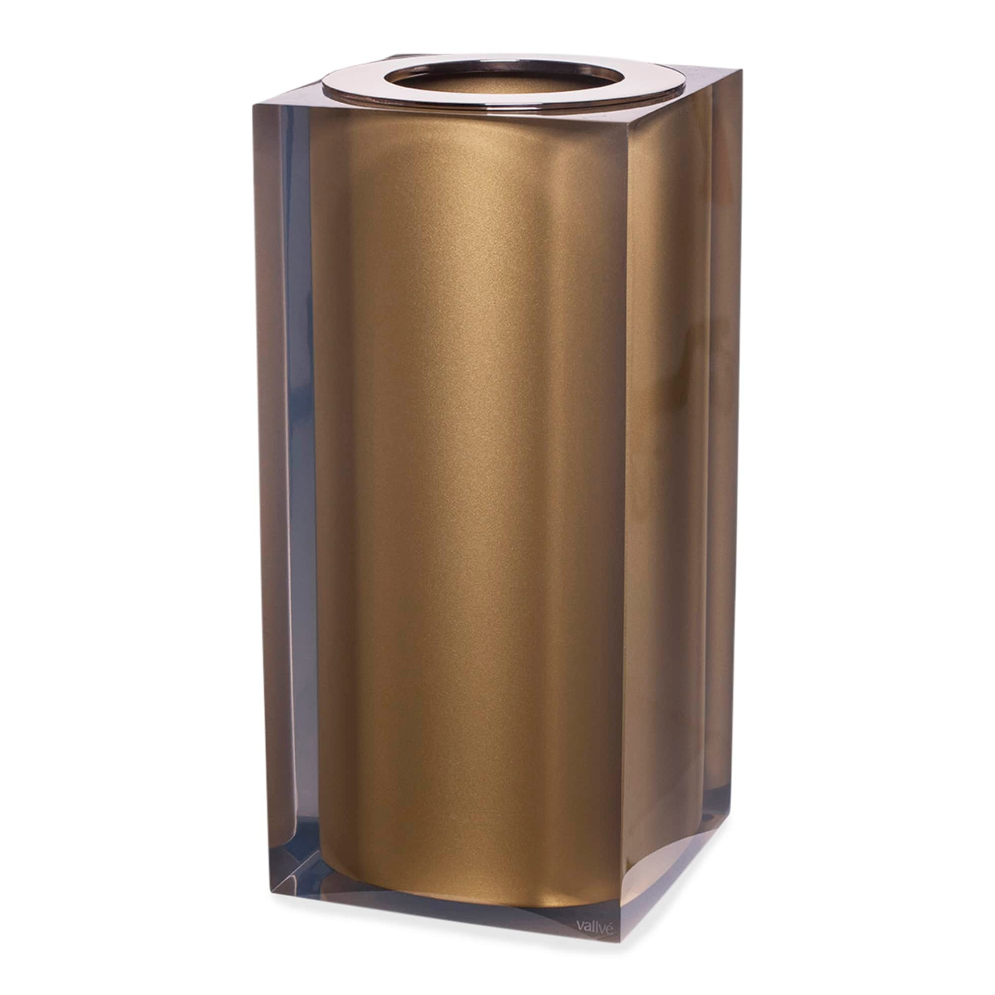 Vallve Gloss Gold Waste Basket | Neiman Marcus