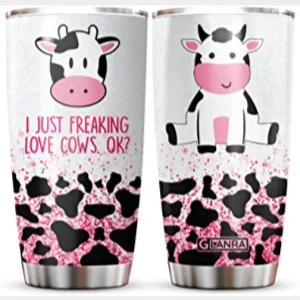 Amazon.com | I Just Freaking Love Cows Tumbler Cup With Lid, Cute Dairy Cow Glitter Stainless Steel Vacuum Insulated Coffee Ice Cup Double Wall Farmer Life Birthday Gifts For Women: Tumblers & Water Glasses