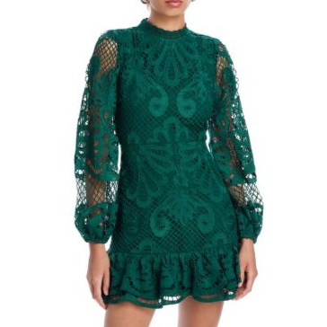 AQUA Long Sleeve Lace Dress - $118
