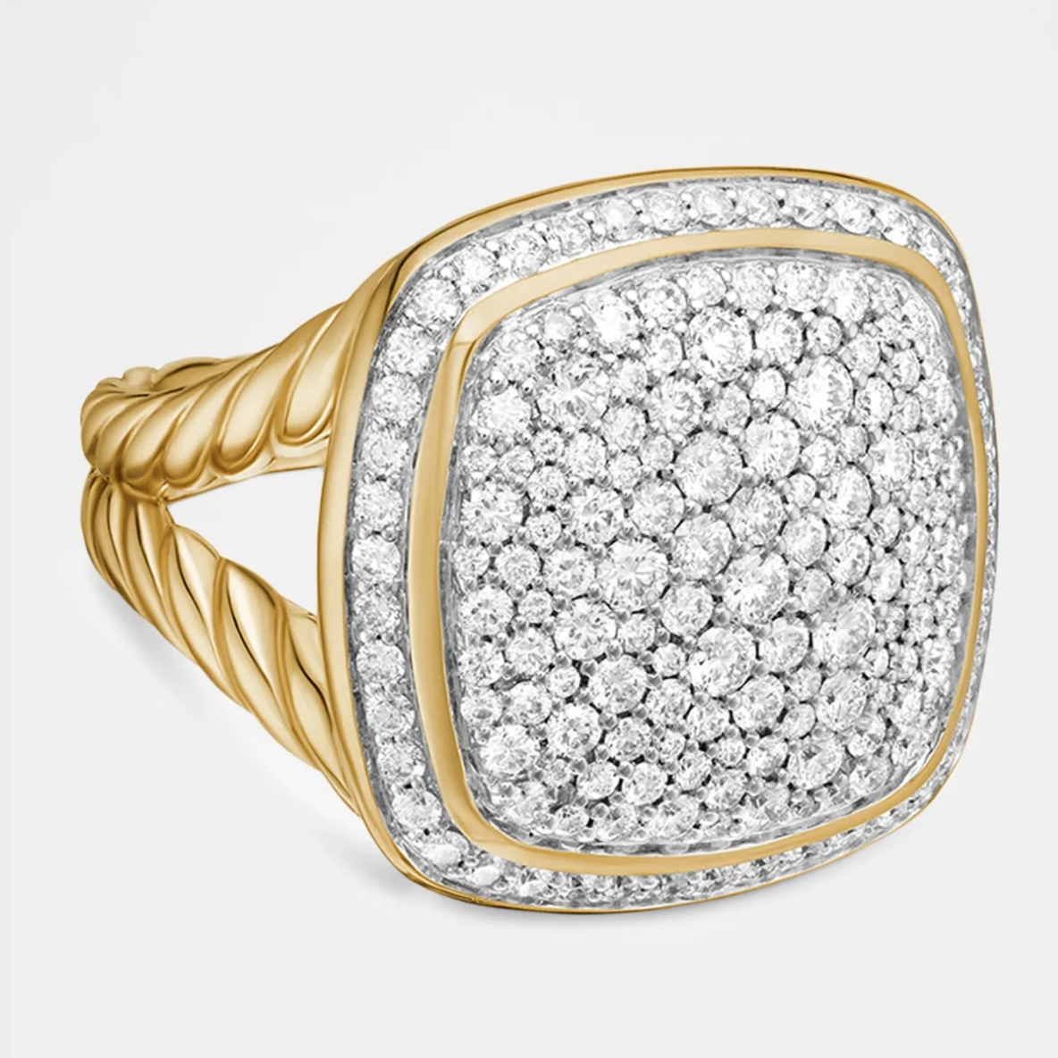 David Yurman Albion Ring with Diamonds in 18K Gold, 17mm