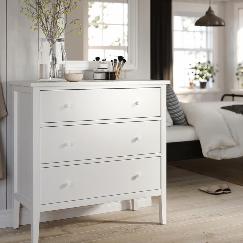 GULLABERG 3-drawer chest, white/anchor/unlock function, 39x18 7/8x39 3/8 "