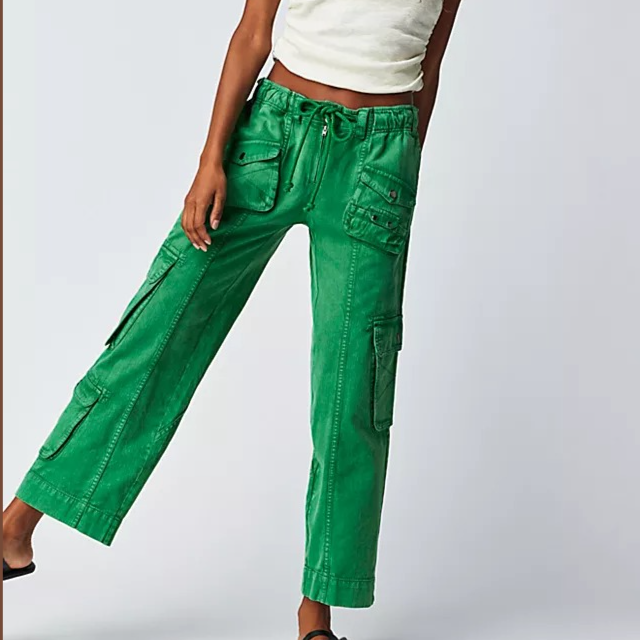 FREE PEOPLE Tahiti Cargo Pants Green - $138