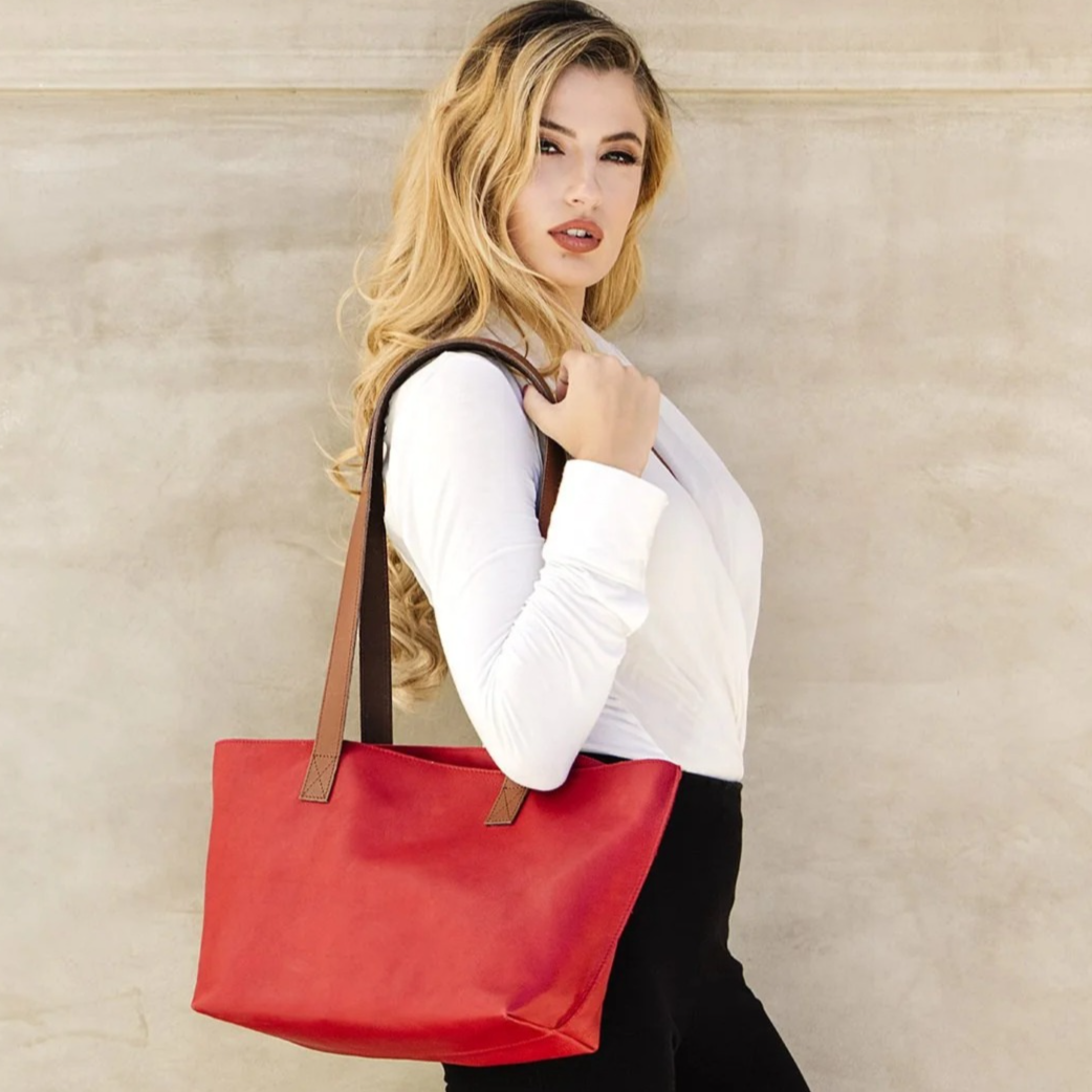 Red Leather Tote