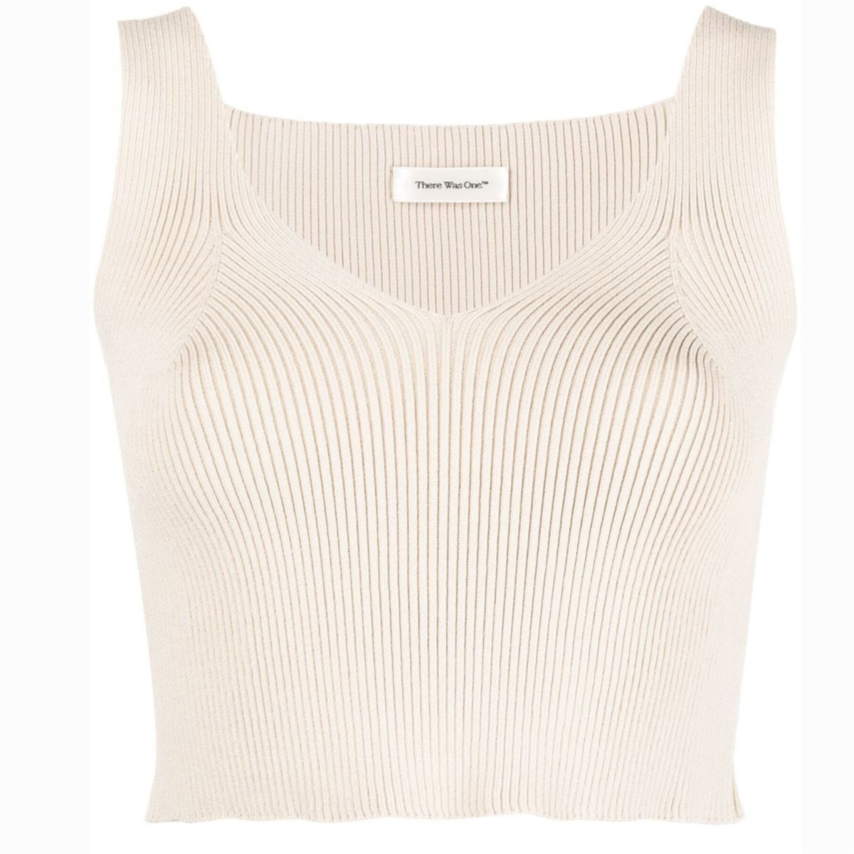 Ribbed stretch-fit cropped top