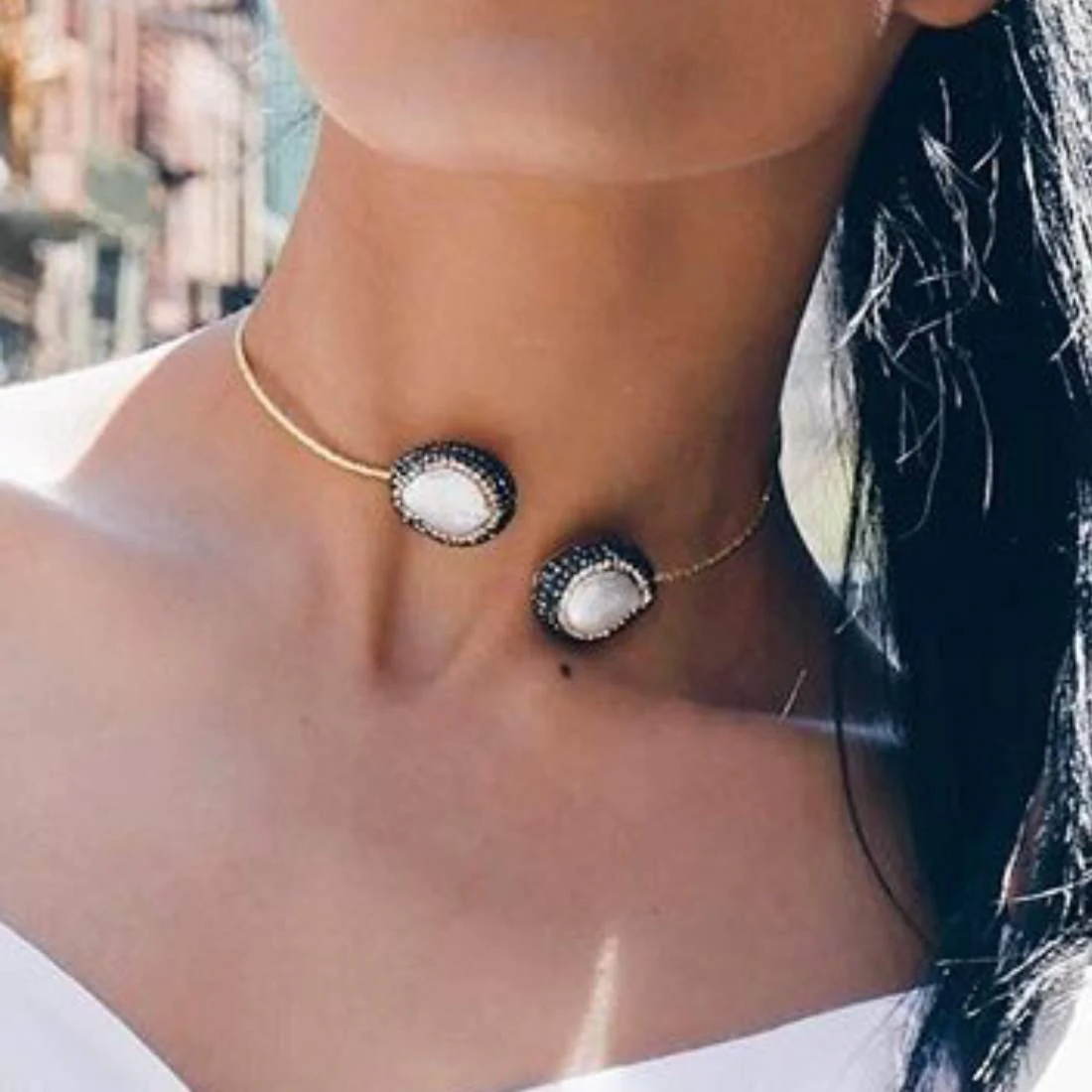 Paired Pearls Choker Necklace
