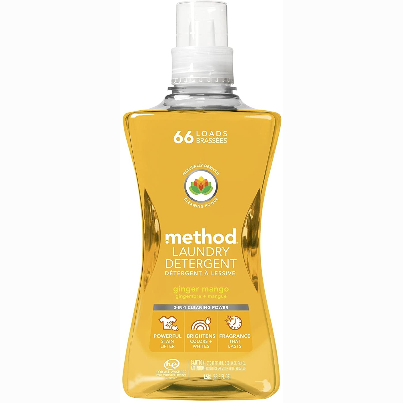 Method Laundry Detergent, Ginger Mango, 53.5 Ounces, 66 Loads : Amazon.ca: Health & Personal Care