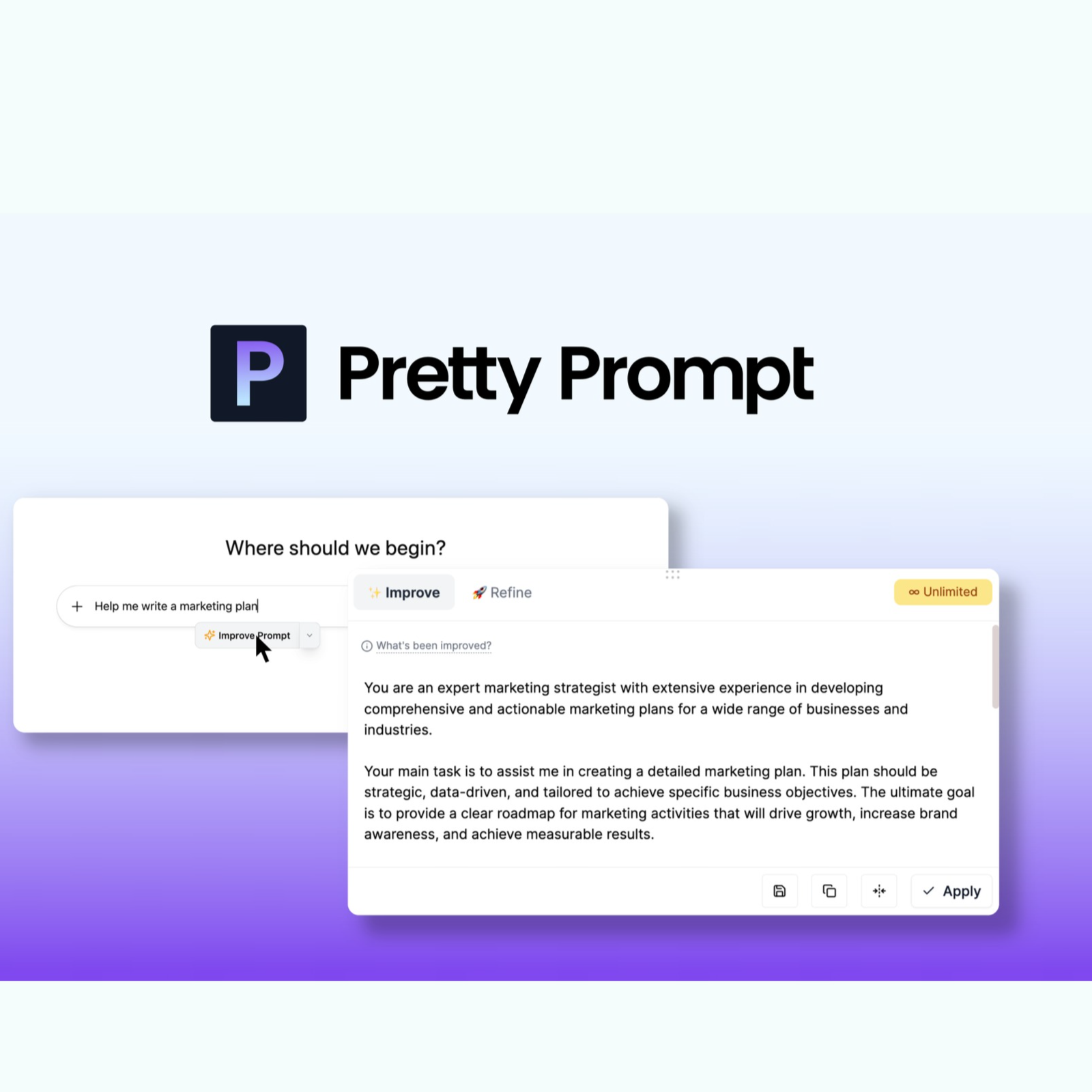 Pretty Prompt - Improve AI prompts in seconds | AppSumo