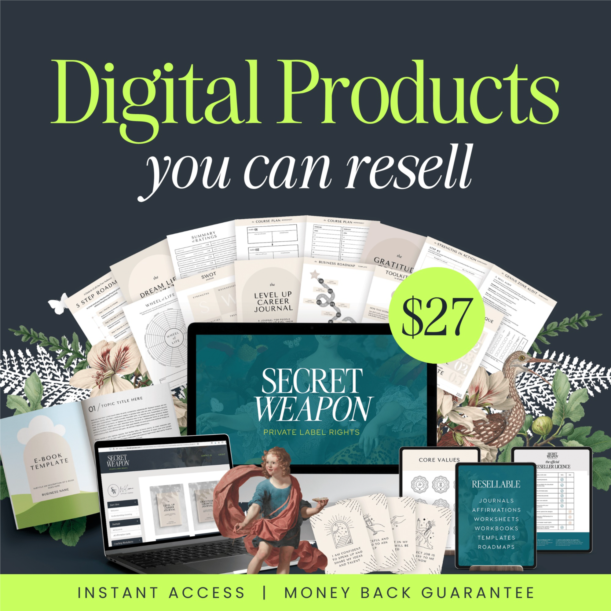 Secret Weapon PLR | Done-for-You Resellable Templates for Coaches and Creators