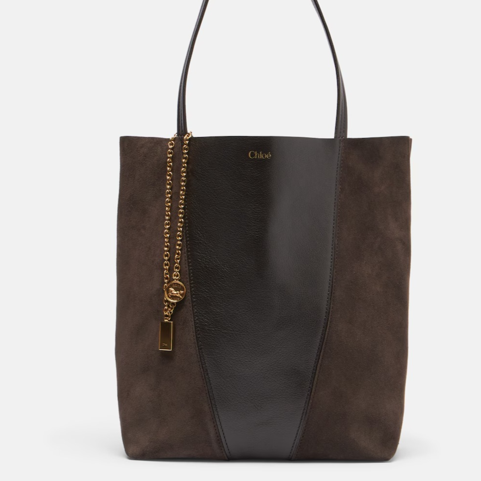 Chloé Chloé Spin leather and suede tote bag