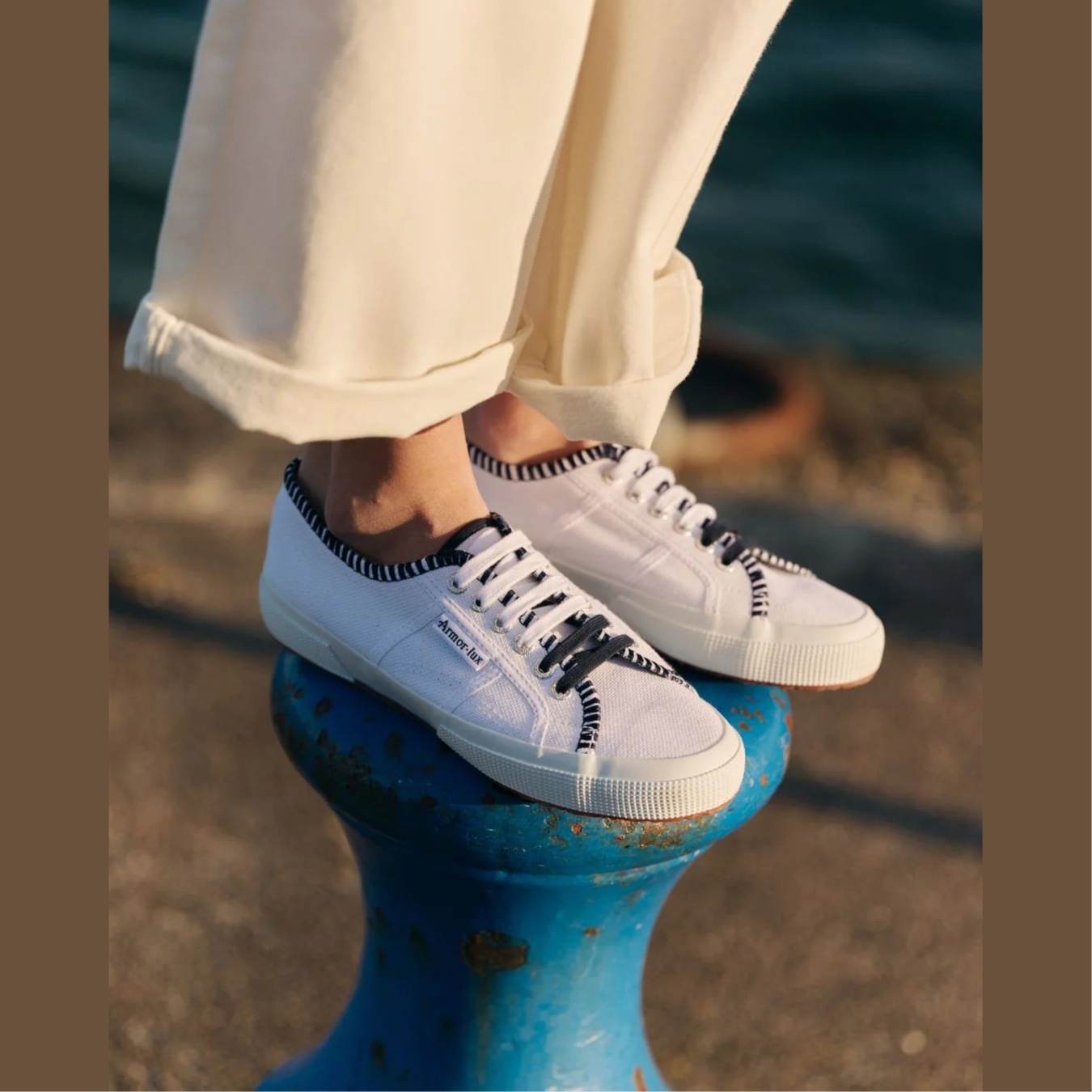 Superga USA Unisex Beige Sneakers with Cotton Upper