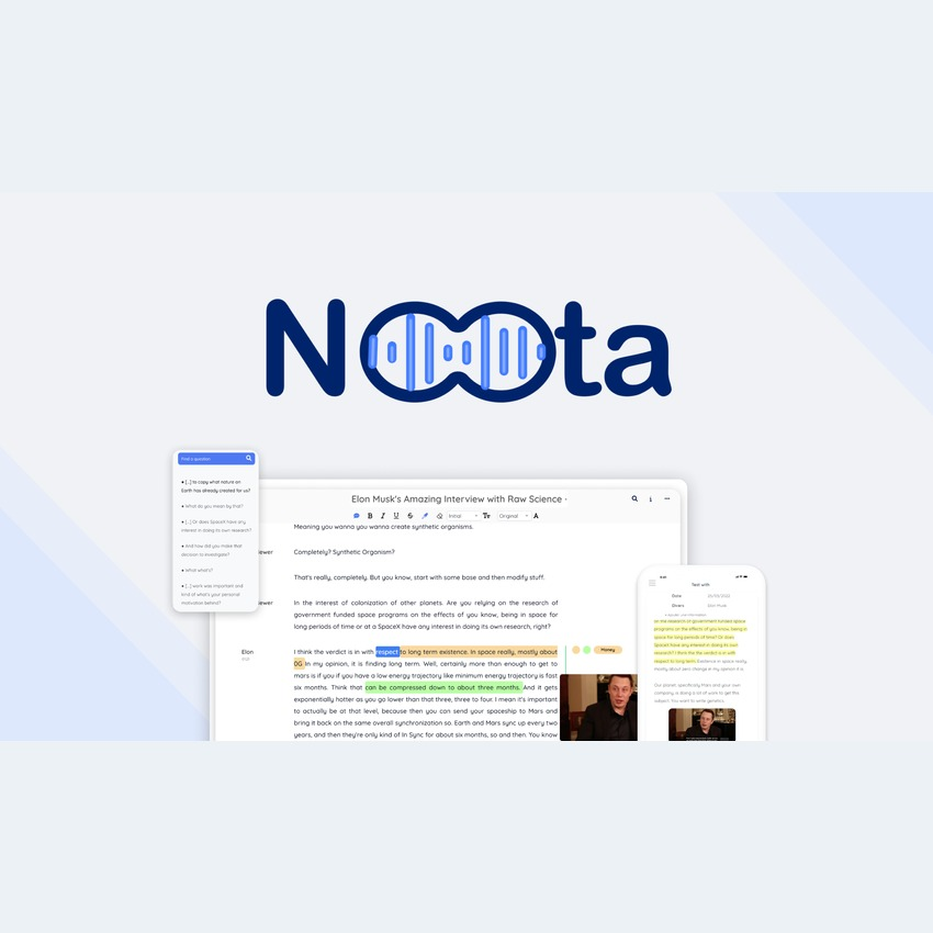 Noota - Convert online meetings into reports | AppSumo