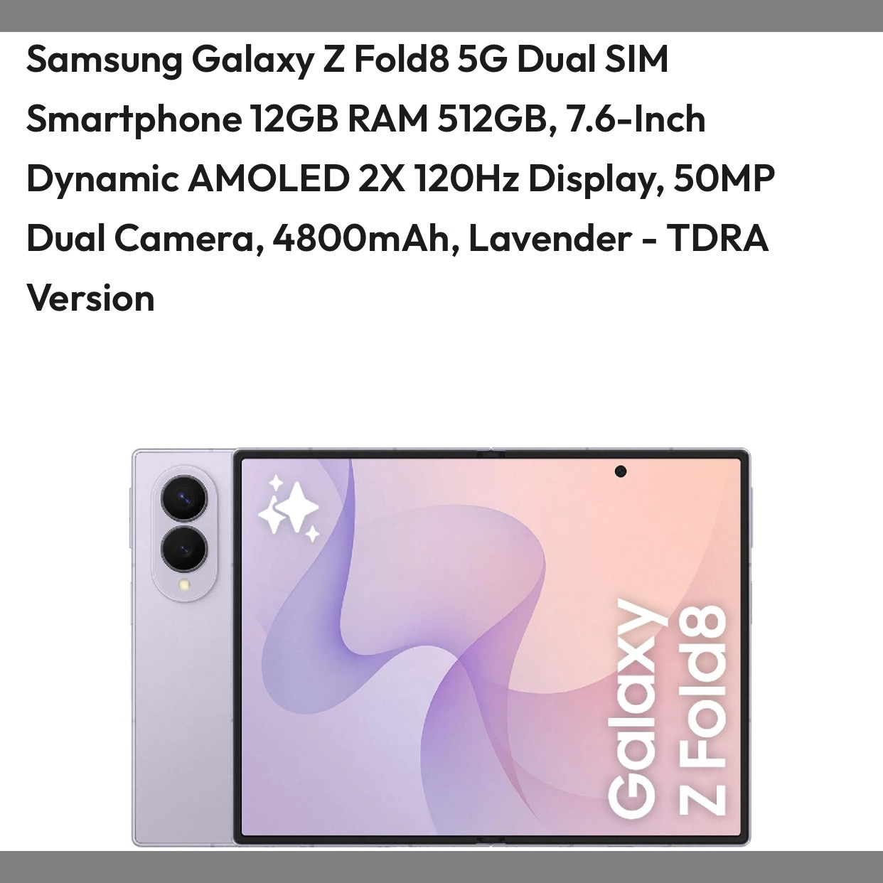 Galaxy Z Fold8, 5Gl, Lavander color
