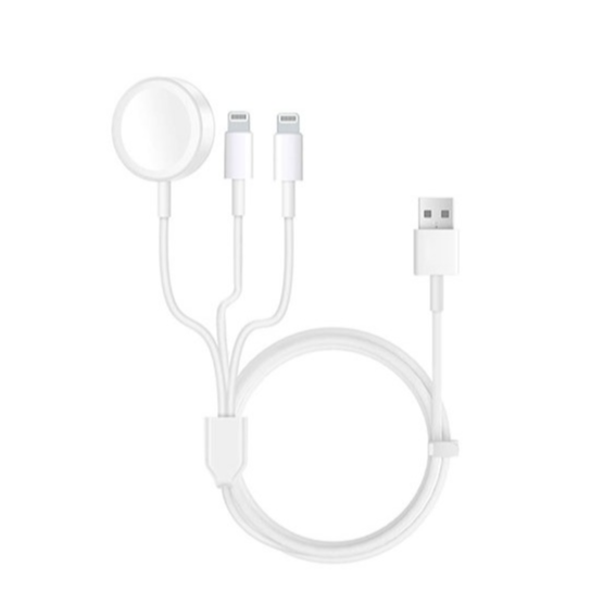 3-in-1 Apple Watch, AirPods & iPhone Charging Cable (White) | StackSocial