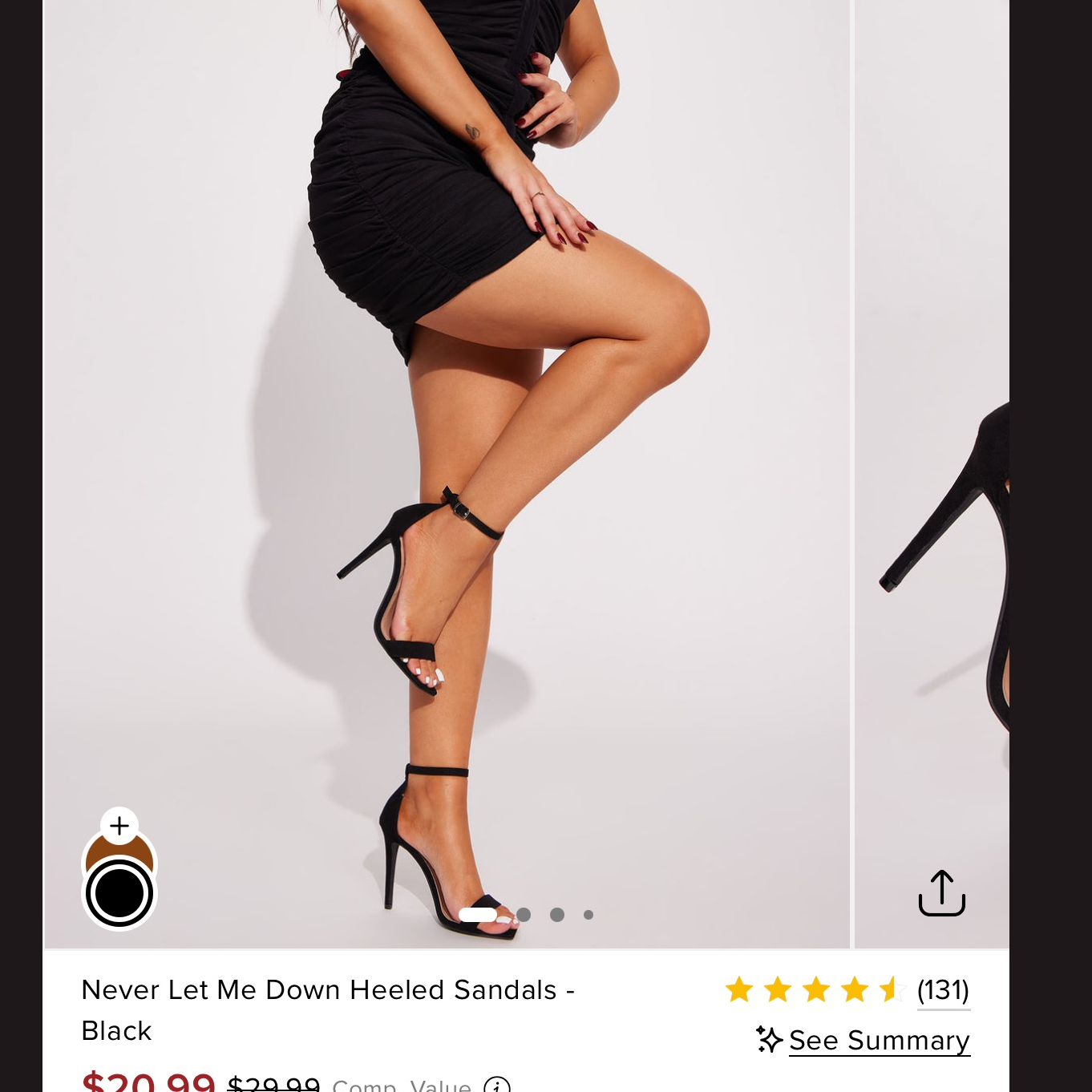 Never Let Me Down Heeled Sandals - Black