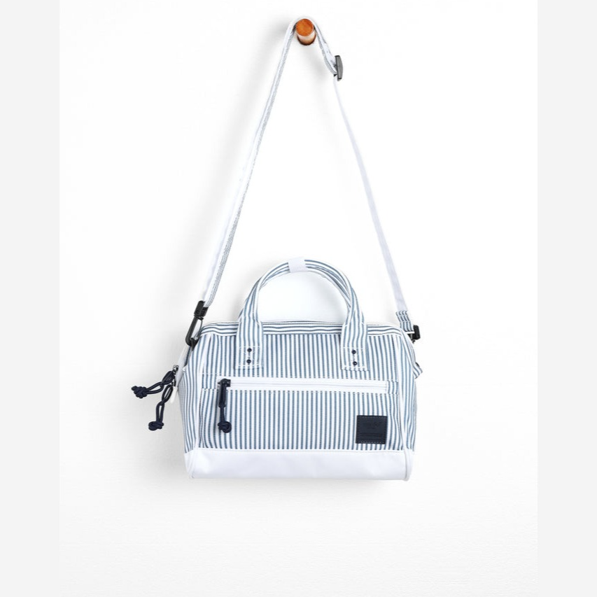 Túi Xách Vải Đeo Chéo Viền Phối Màu Xanh