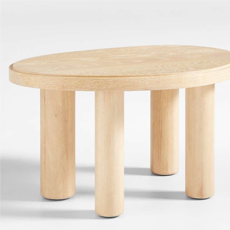 La Sal Small Natural Oak Wood Asymmetric End Table