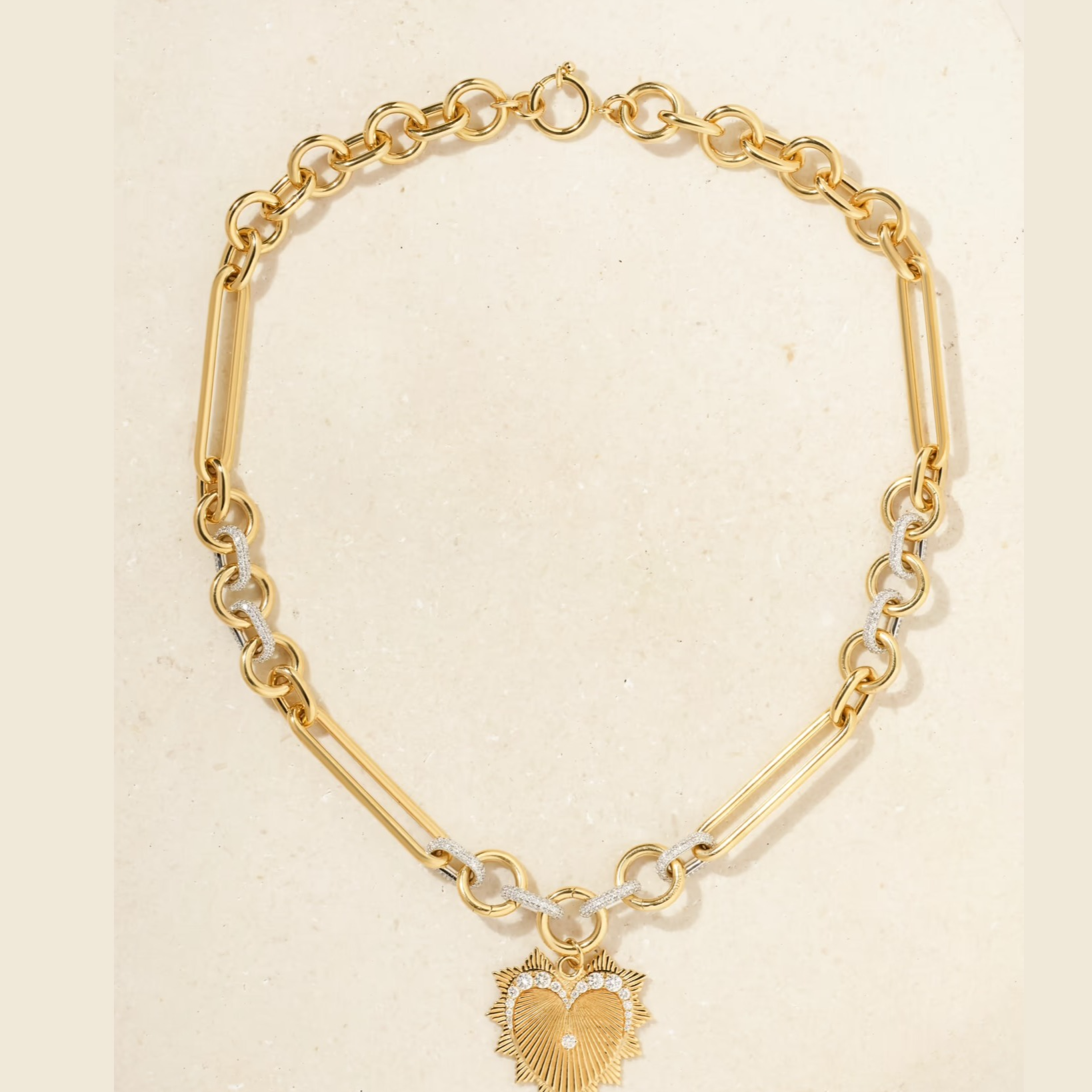FOUNDRAE Love 18-karat gold diamond necklace