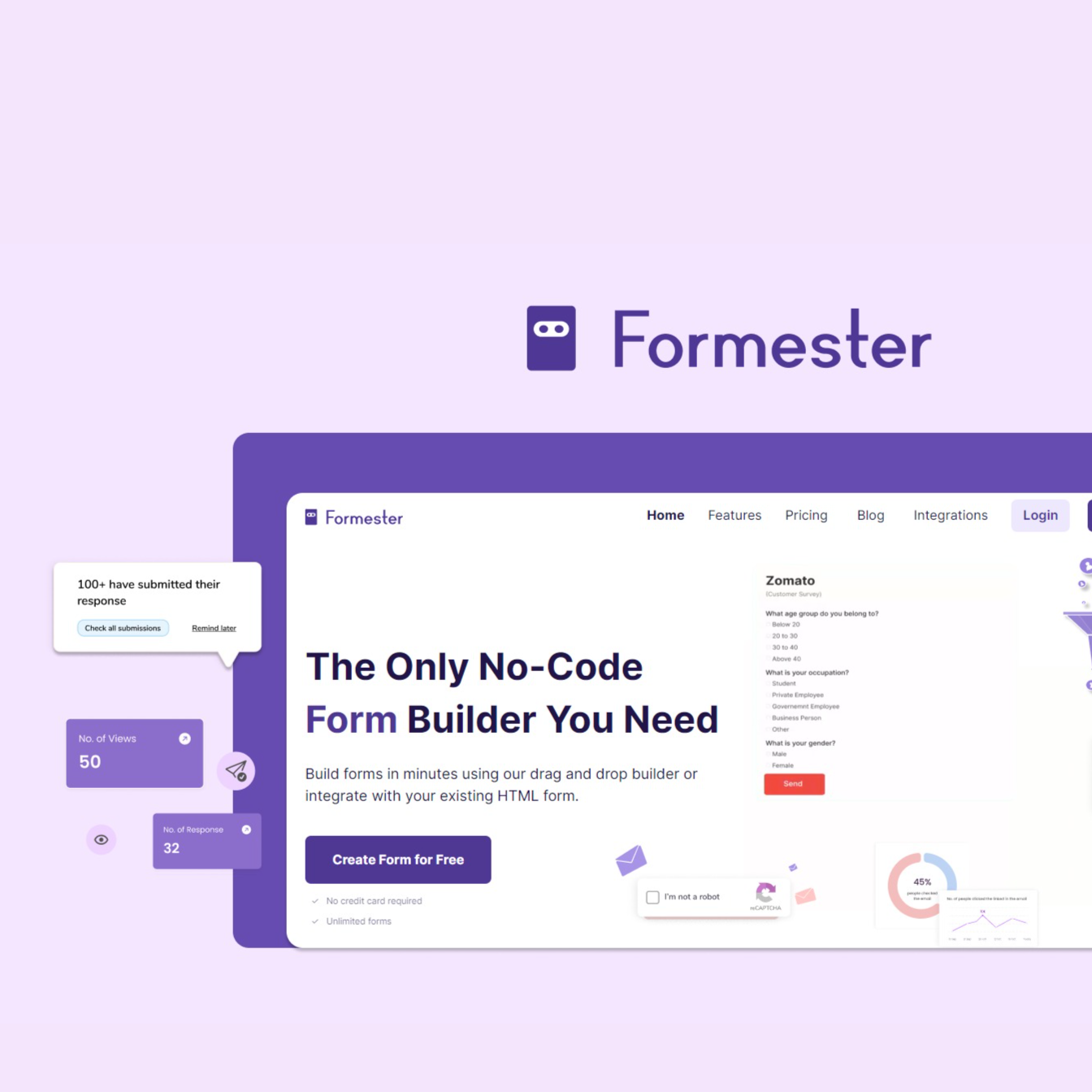 Create Professional & Secured Forms with Zero Code Also build Surveys, Quizzes to Capture & Qualify Leads in minutes